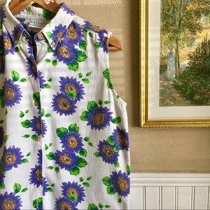 VTG Arizona Jeans Daisy Floral Button Up Top